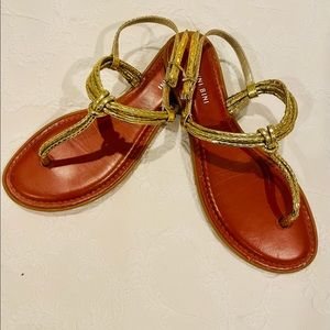 Gianni Bini gold sandals.